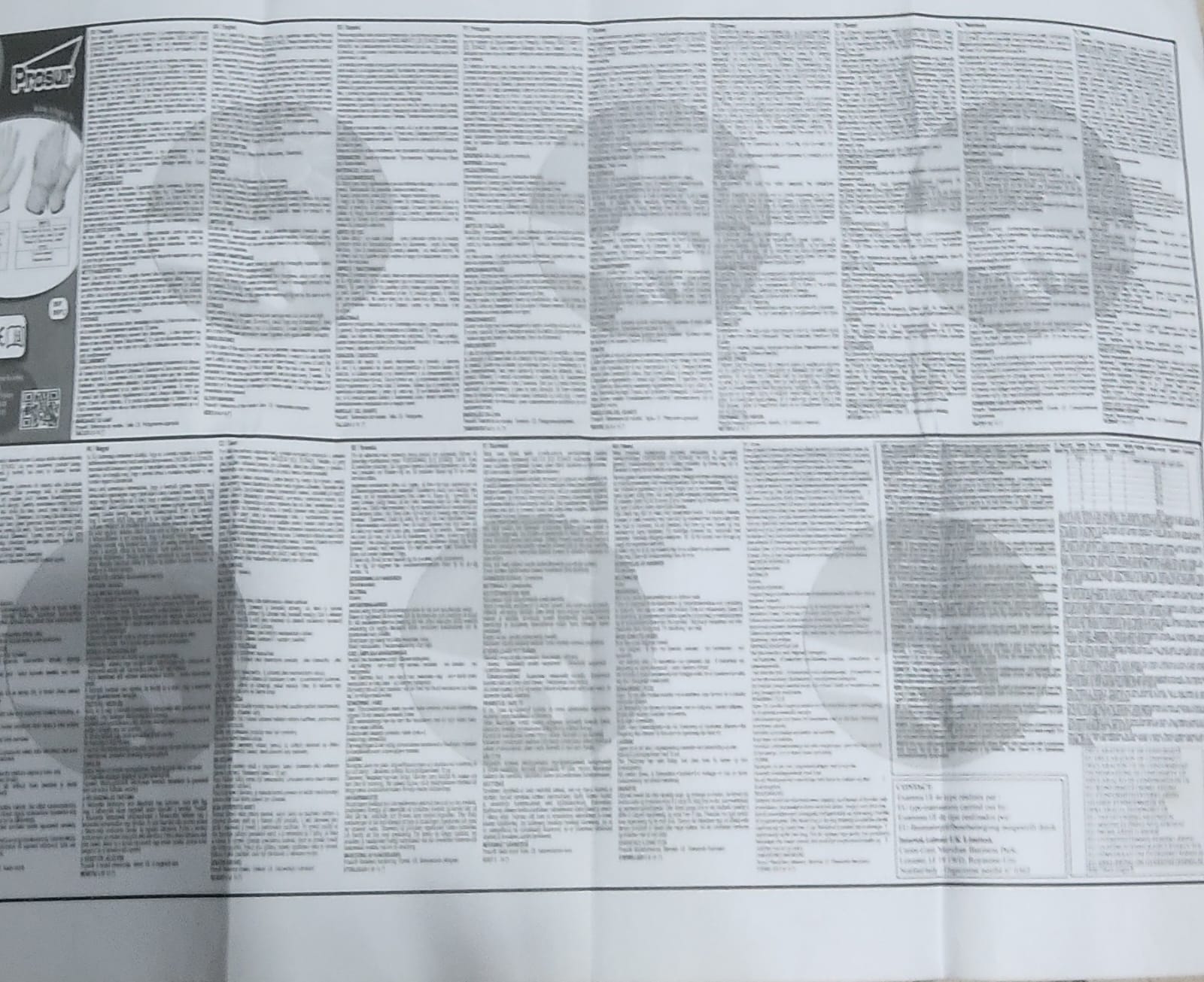 Multi-language user information leaflet printed by Fotoset for a European glove brand